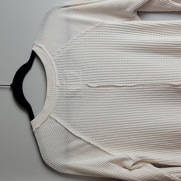 Maeve By Anthropologie Pearson Long Sleeve Ivory Waffle Knit Thermal Siz… - Picture 12 of 13